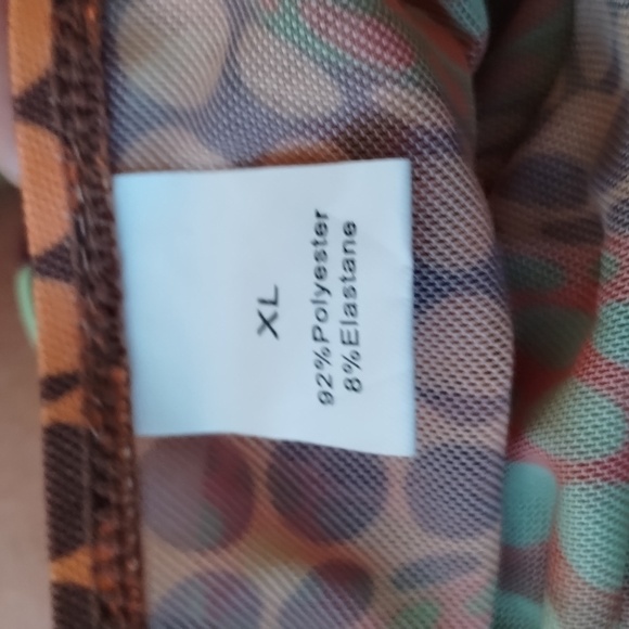 NWOT Shein psychedelic bikini with ruched skirt and head scarf Sz XL 3 PIECES! - Picture 16 of 16